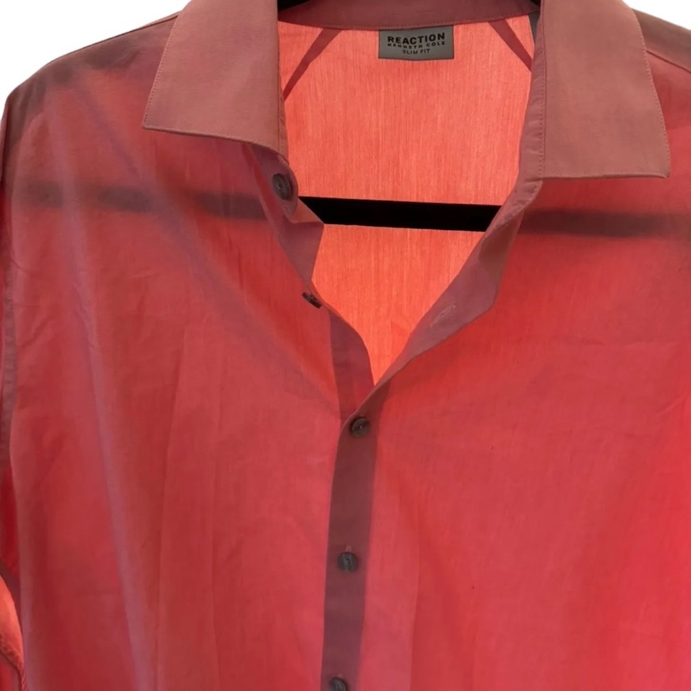 Kenneth Cole reaction mens pink button down size 16 32/33
